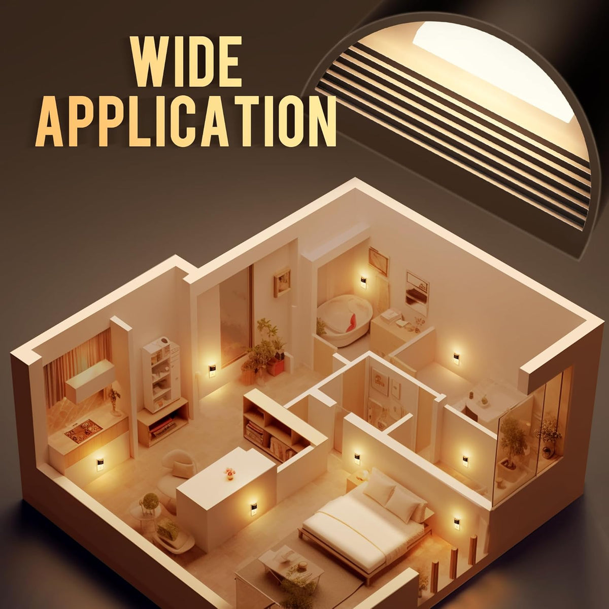 DORESshop Plug in Night Light – Low Lumen Amber Glow for Meditation Corner and Yoga Room, Auto Sensor