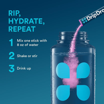 DripDrop Electrolyte Drink Mix - Recovery Gift Basket Addition for Marathon Runners, Cyclists, and Frequent Travelers