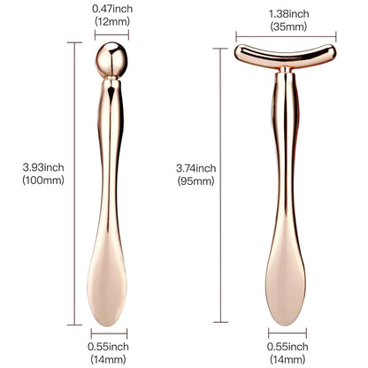 dual-ended y-wand with spatula for cream application on one end and massager on the other