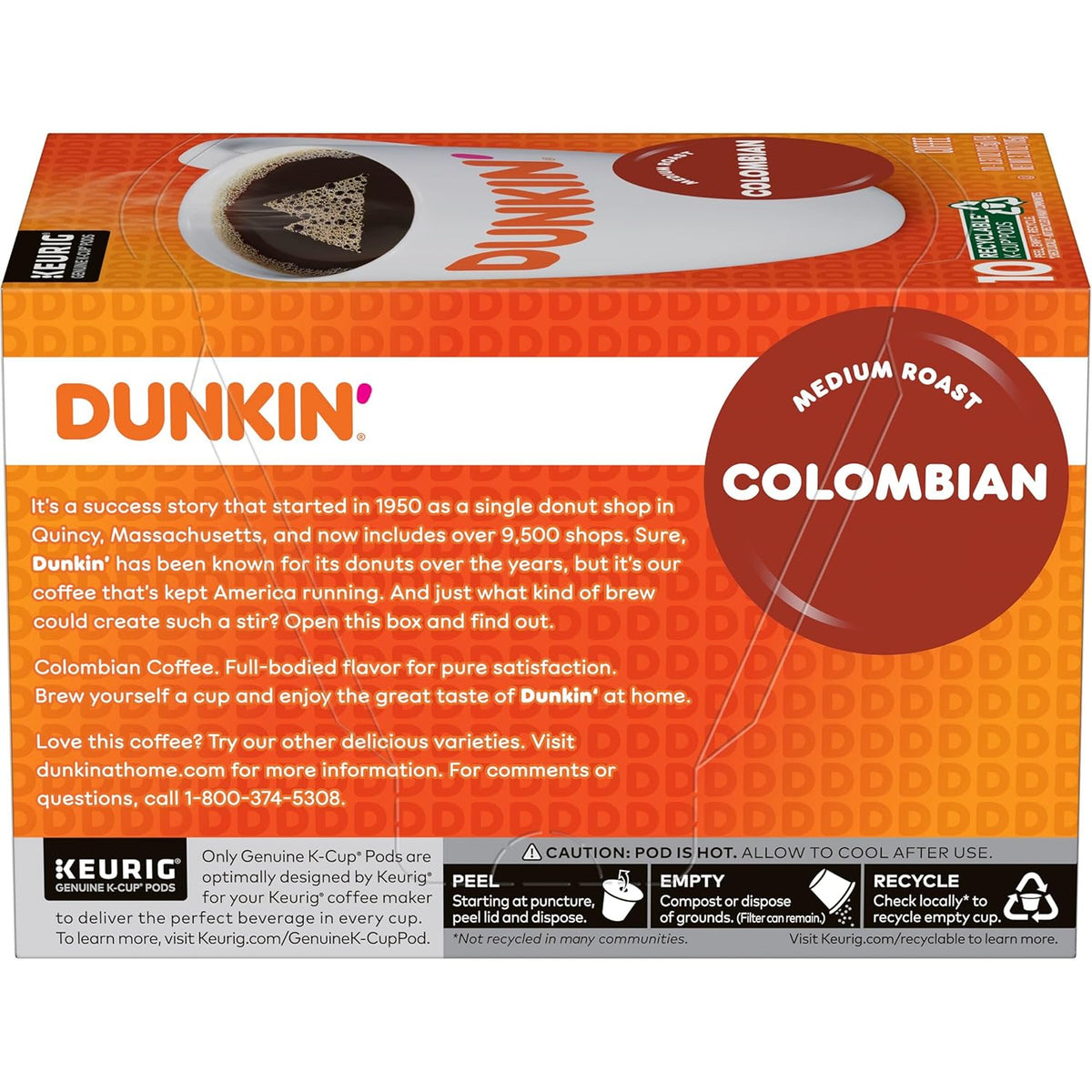 Dunkin' Colombian Medium Roast K-Cup Pods as a Mother's Day Coffee Gift, Keurig Single-Serve Pod Pack for Mom