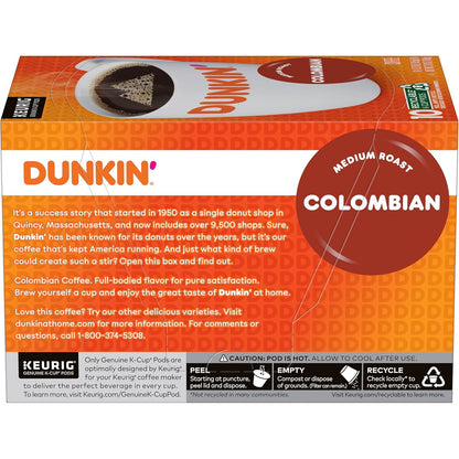 Dunkin' Colombian Medium Roast K-Cup Pods as a Mother's Day Coffee Gift, Keurig Single-Serve Pod Pack for Mom