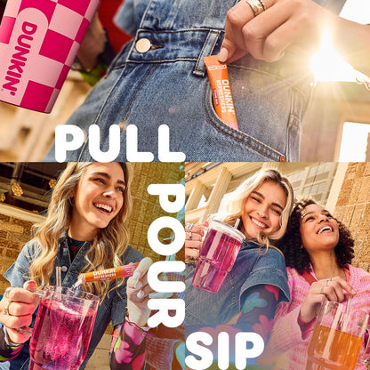 Dunkin' Zero Sugar Refreshers Singles – Travel-Friendly Stick Packs for Flights, Hotel Rooms and Road Trip Coolers