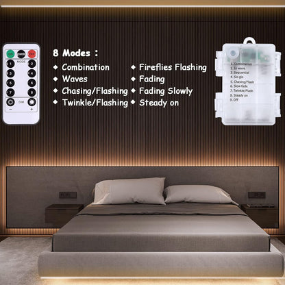 echosari LED Strip Lights Battery Powered 16.5Ft Cool White — Thoughtful Valentine's Day & Mother's Day Gift for the Home Decor Lover