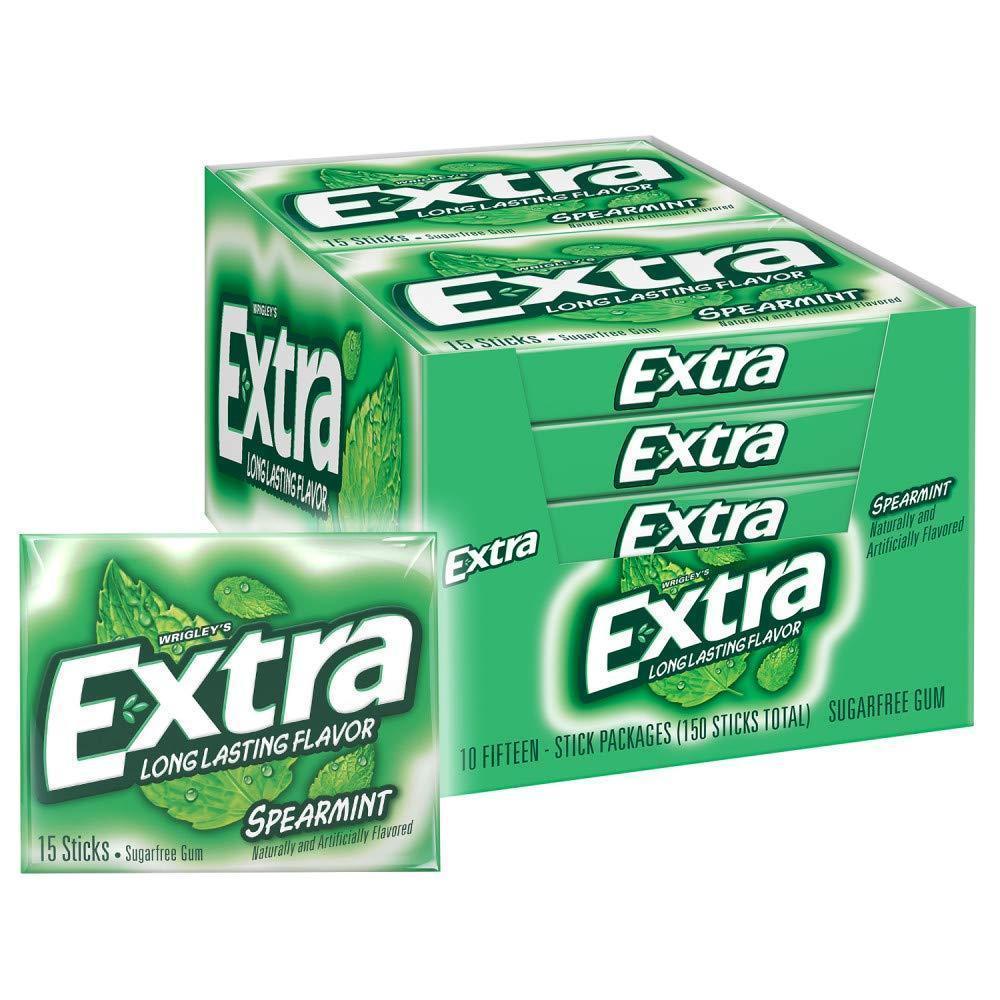 EXTRA Mint and Winterfresh Sugarless Gum 150 Count – Guilt Free Chewing Gum for Gym Bag, Purse, and Workout Locker
