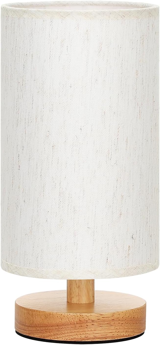 Fenmzee Patterned Nightstand Lamp for Seasonal Styling - Floral and Ginkgo Shade Options with Walnut-Tone Base
