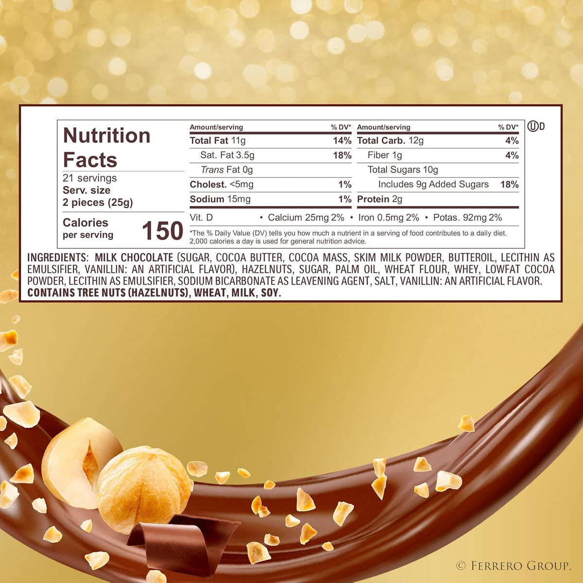 Ferrero Rocher Hazelnut Chocolate Gift Box – Last-Minute Holiday and Hostess Gift, 42 Individually Wrapped Premium Candies