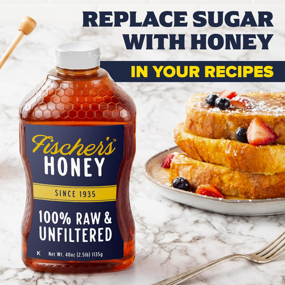 Fischer's Raw & Unfiltered Honey – Everyday Wellness Sweetener for Morning Rituals and Mindful Nutrition