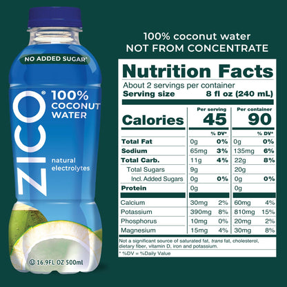 five naturally occurring electrolytes: magnesium, sodium, calcium, phosphorous, and potassium (banana-equivalent potassium per bottle)