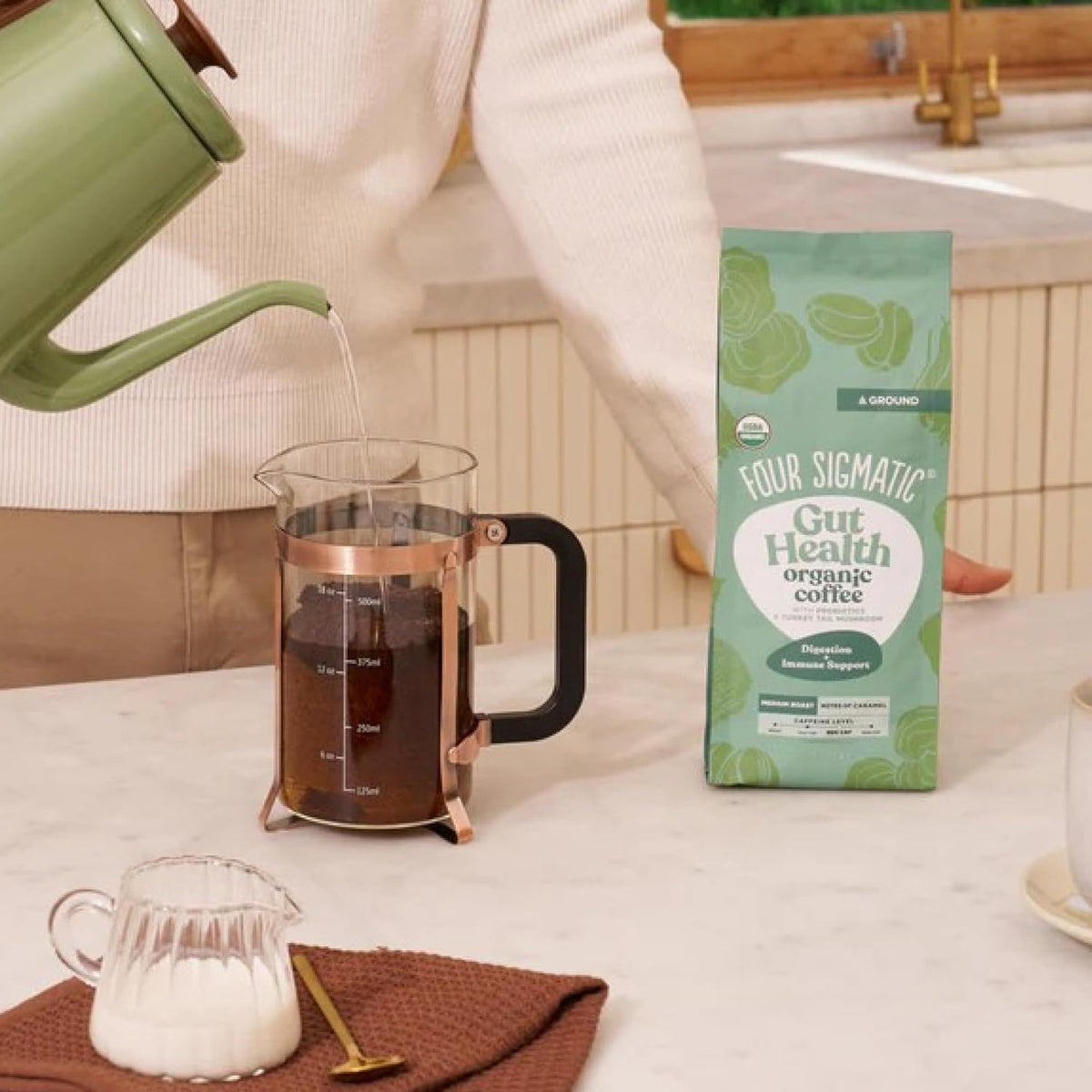 Four Sigmatic Gut Health Coffee – Midday Productivity Reset, Chaga Coffee for Mental Clarity at the Desk