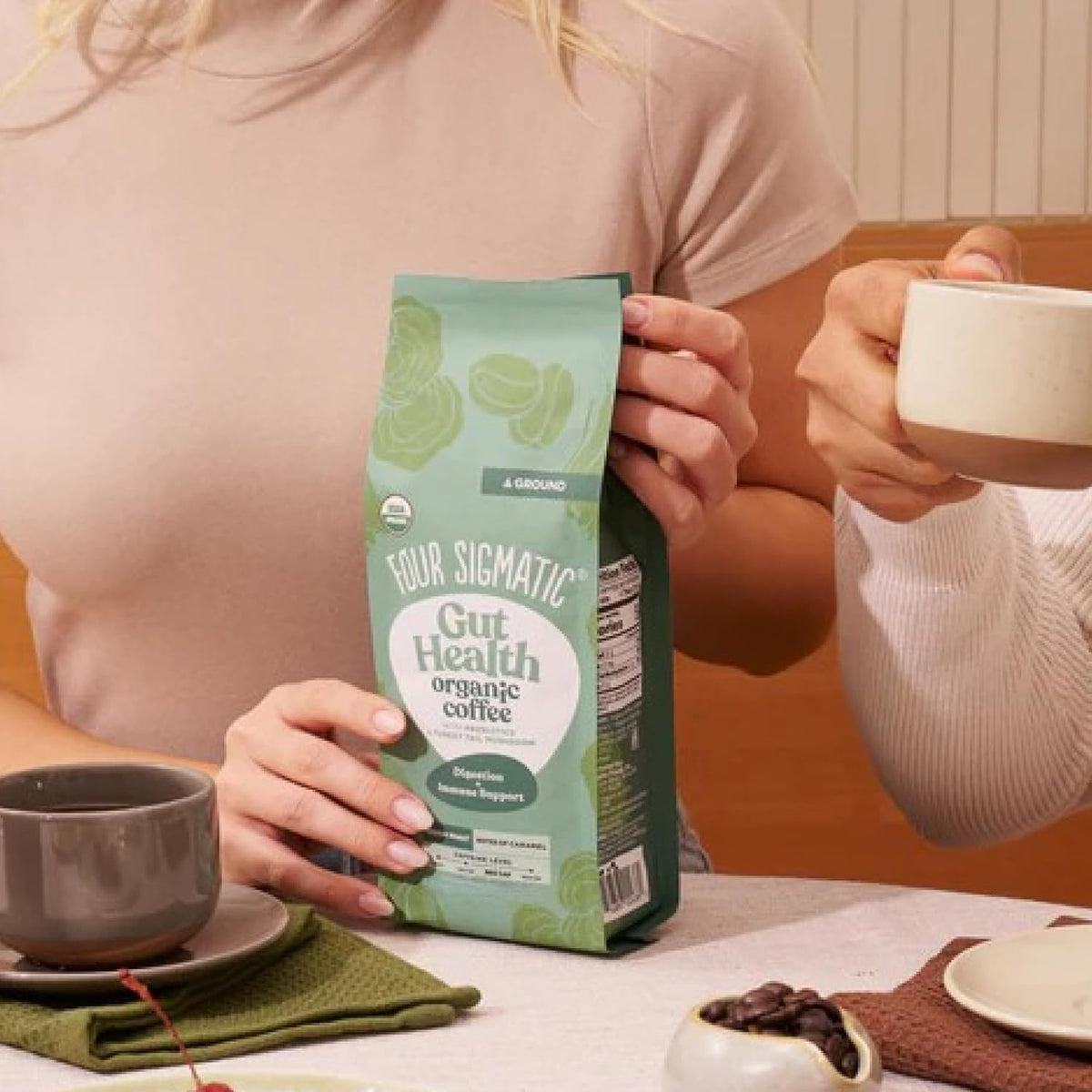 Four Sigmatic Gut Health Coffee – Midday Productivity Reset, Chaga Coffee for Mental Clarity at the Desk