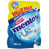 Mentos Pure Fresh Sugar-Free Chewing Gum with Xylitol, Fresh Mint, 120 Piece Bulk Resealable Bag for Stocking Stuffer and Holiday Gift