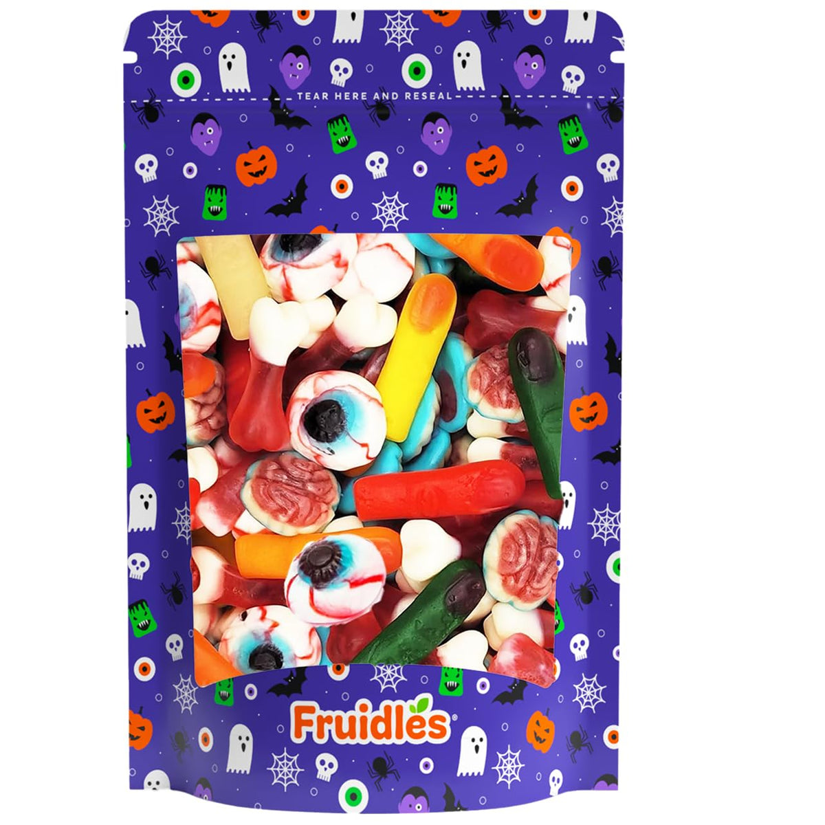 Fruidles Halloween Missing Body Parts Gummies 8 Oz – Travel-Friendly Trick-or-Treat Snack for Park Parties, Parades and Outdoor Celebrations