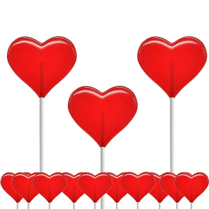 Fruidles Red Heart Shaped Suckers – Individually Wrapped Candy Perfect for Preschool Party Favors and Goody Bags