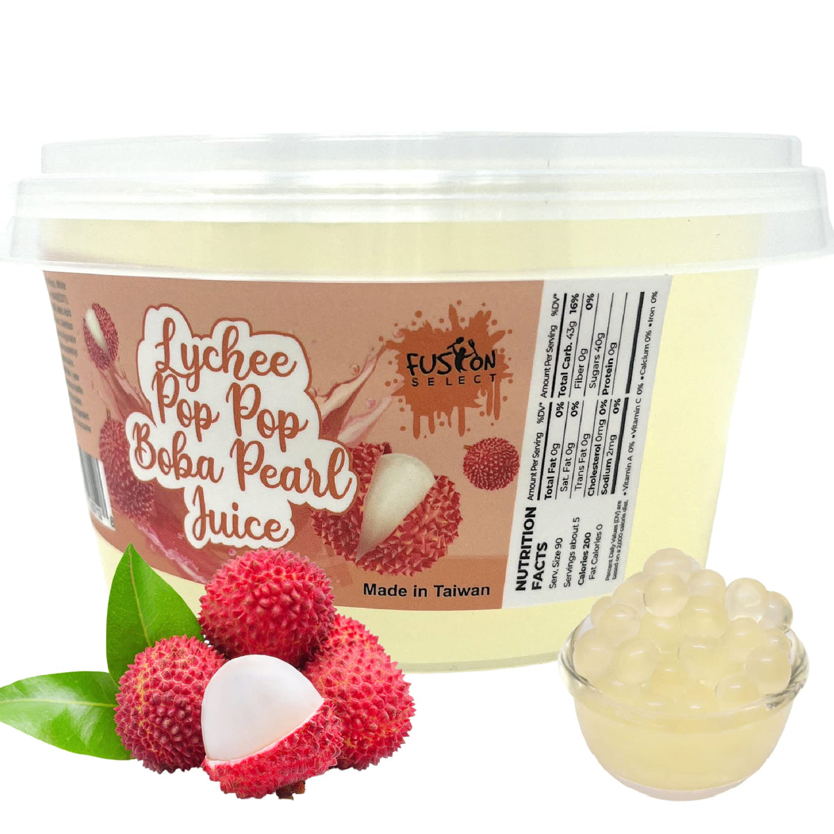 Fusion Select Strawberry Popping Boba – Clean-Label Topping for Brunch Recipes and At-Home Tea Moments