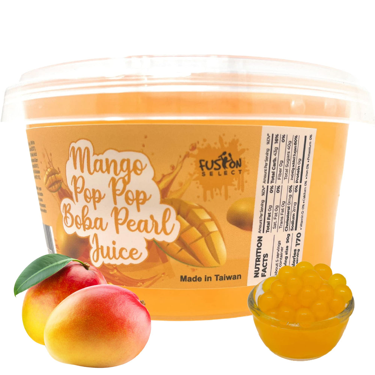 Fusion Select Strawberry Popping Boba – Clean-Label Topping for Brunch Recipes and At-Home Tea Moments