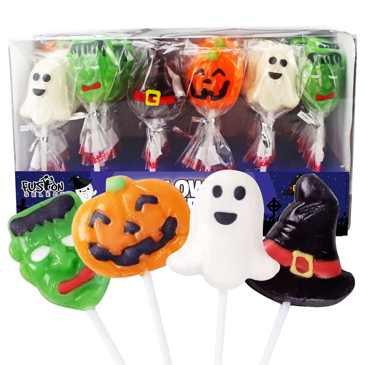 Fusion Select Trick or Treat Suckers – Affordable Halloween Gift Bundle for Classmates, Neighbors & Trick or Treat Visitors