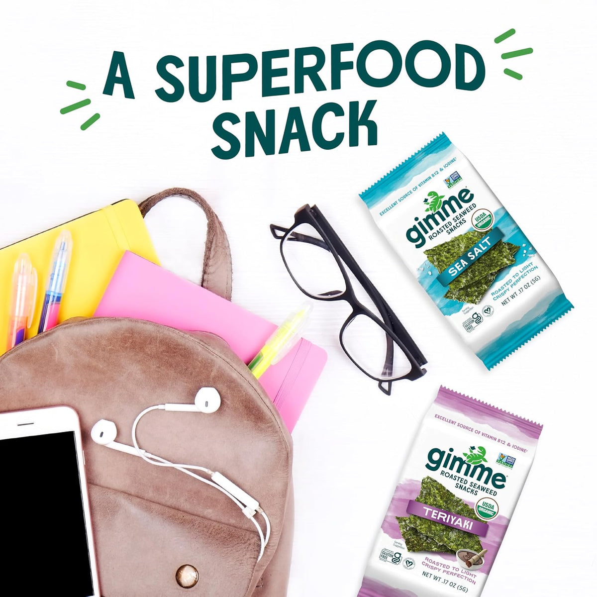 Gimme Seaweed Single-Serve Packs – Nutrient-Dense Low-Calorie Snack for Home Yoga and Self-Care Rituals
