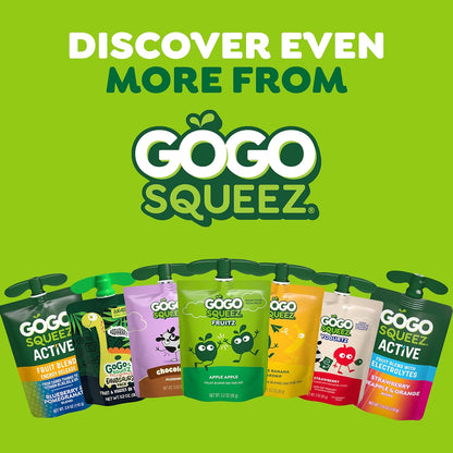 GoGo squeeZ No Sugar Added Applesauce Pouches, Nut Free School Lunchbox Snack for Kids, 3.2 oz Recloseable Cap, 48 Count