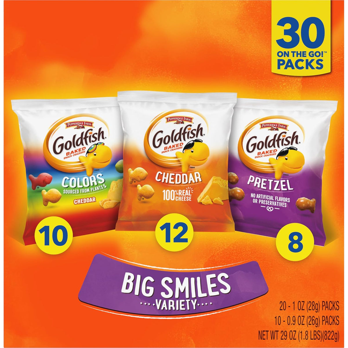 Goldfish Cheddar Crackers Halloween Edition – Vegetarian-Friendly Real Cheese Snack, 27.3 oz