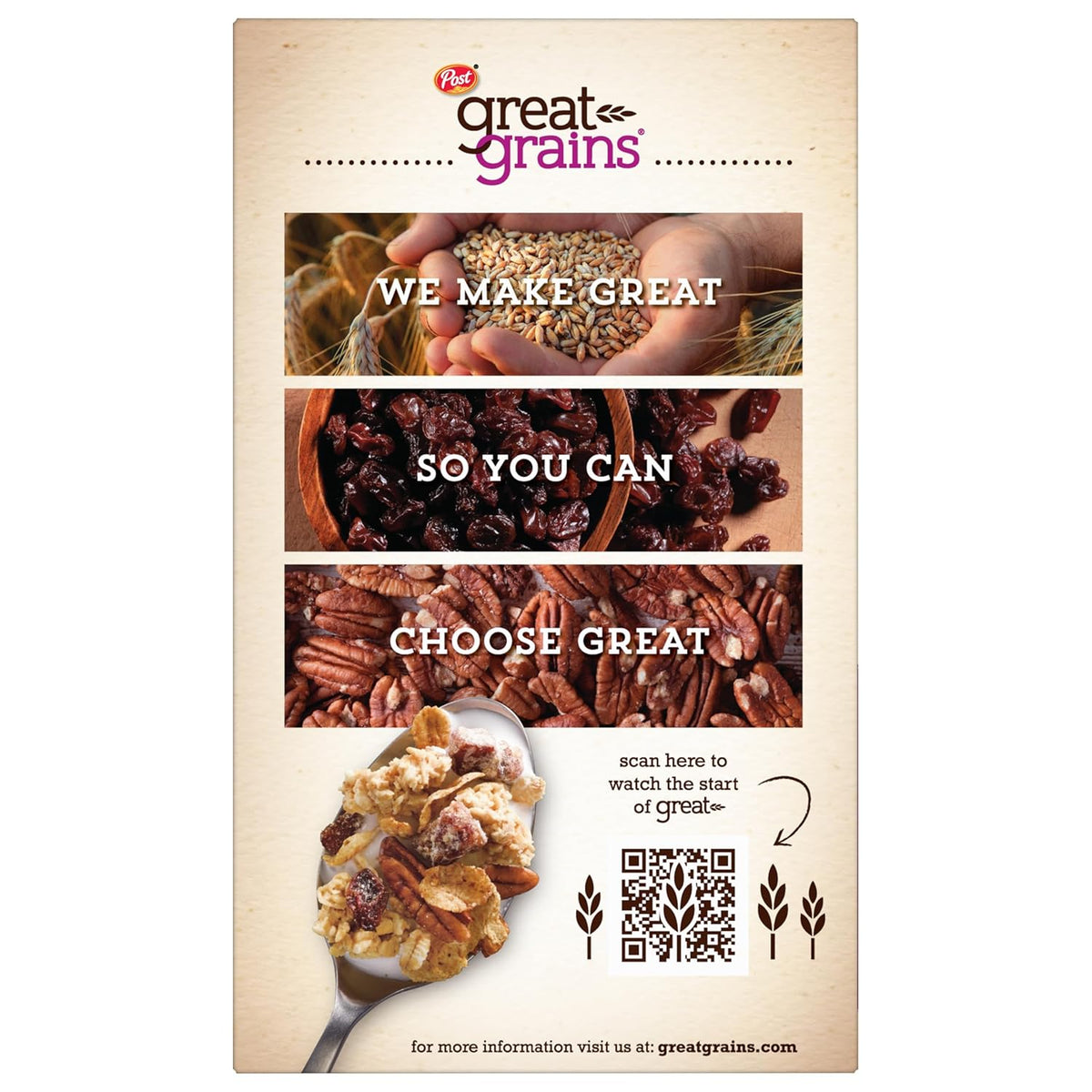 Great Grains Raisin Date Pecan Cereal – Fast Heart Healthy Bowl for Professionals On the Go, 16 oz