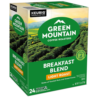 Green Mountain Coffee Roasters Breakfast Blend K-Cup Pods – Clutter-Free Single-Serve Coffee for Minimalist Kitchens, 96 Count
