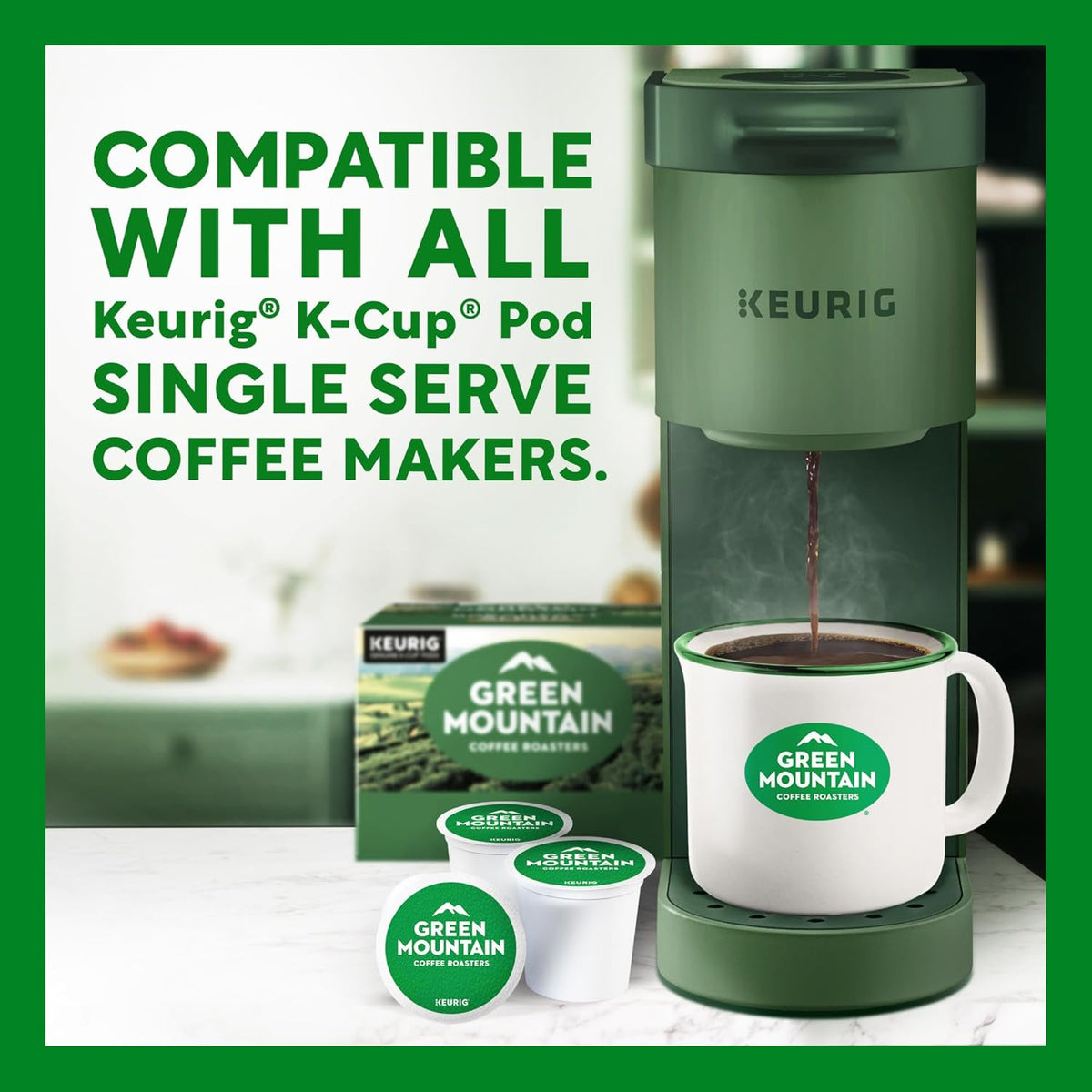 Green Mountain Coffee Roasters Breakfast Blend K-Cup Pods – Clutter-Free Single-Serve Coffee for Minimalist Kitchens, 96 Count