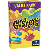Gushers Strawberry and Tropical Gummy Snacks for Study Break Fuel and Homework Rewarding – Gluten Free Pouches