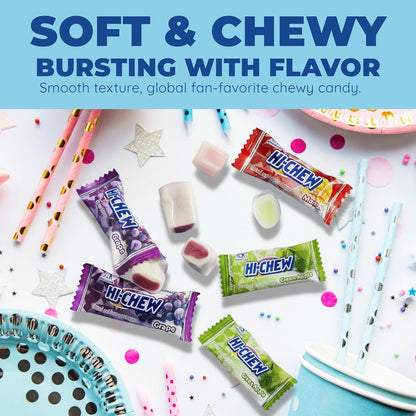 HI-CHEW Variety Chewy Candy Bag – Trick-or-Treat Bowl and Halloween Candy Handouts for Kids, 2lb Bulk with Green Apple Strawberry Mango Grape