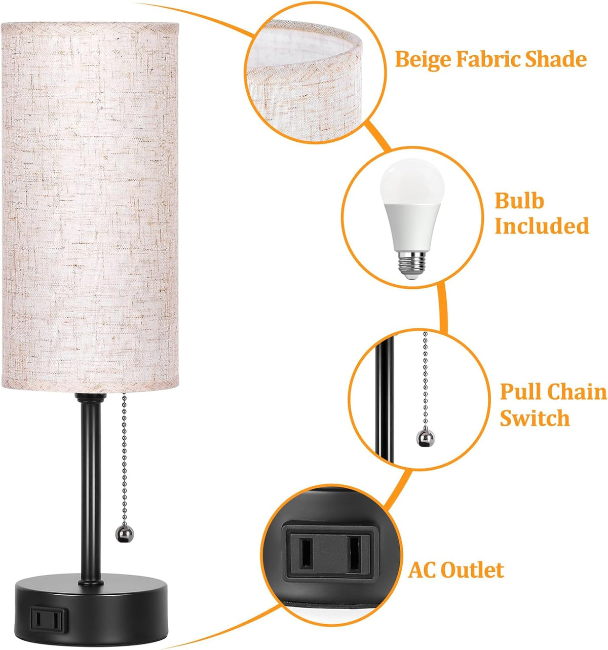 included e26 led bulb, energy efficient