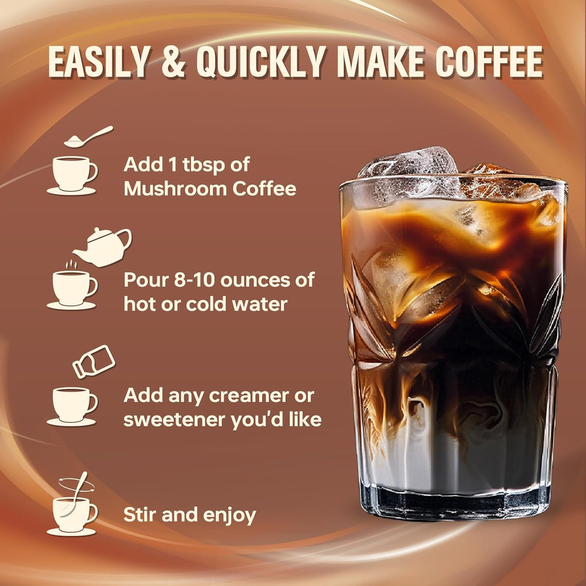 instant powder that dissolves seamlessly in hot or iced water with 6g serving size