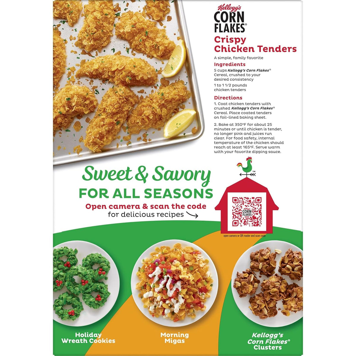 Kellogg's Corn Flakes Cereal – Clean Pantry Essential with No Artificial Additives, 24oz