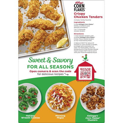 Kellogg's Corn Flakes Cereal – Clean Pantry Essential with No Artificial Additives, 24oz