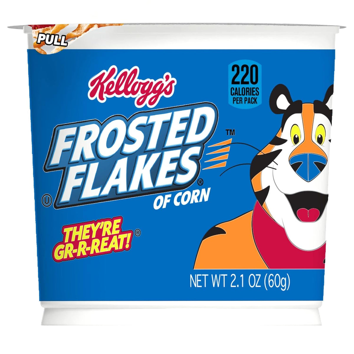 Kellogg's Frosted Flakes Breakfast Cups – Fun Stocking Stuffer and Care Package Snack for College Students, 2.1oz Each