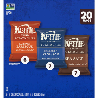 Kettle Brand Potato Chips Variety Pack – Clean-Label Snack Bags for Wellness Routines and Home Gym Fuel