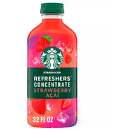 Starbucks Refreshers Concentrate Strawberry Acai – Family-Sized 6-Pack Flavored Hydration Concentrate, 32 fl oz