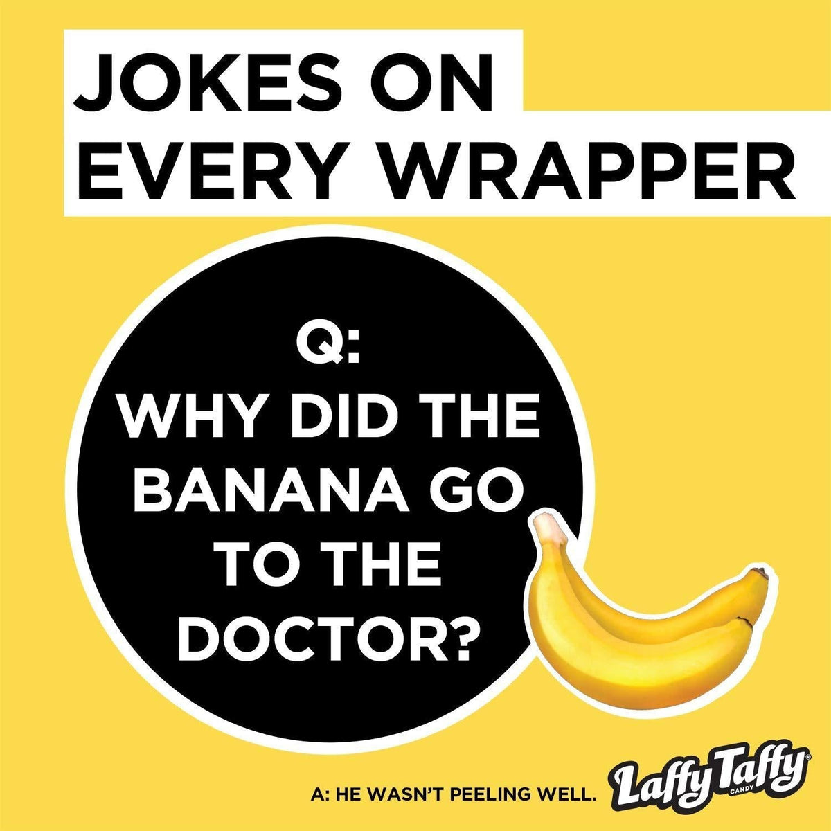 Laffy Taffy Chewy Banana Taffy, 145 Individually Wrapped Mini Bars – Nut-Free Lunchbox Snacks, Halloween Trick-or-Treat Candy, and Kids Goody Bag Stuffers