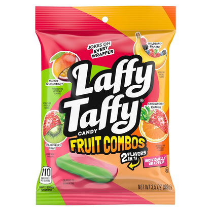 Laffy Taffy Fruit Combos Desk Drawer Chewy Snack, Individually Wrapped Candy for Workday Cravings