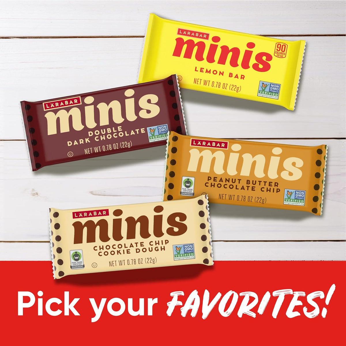 Larabar Minis Vegan Kids Snack Bars – Individually Wrapped After School Treat, 30 Count Variety