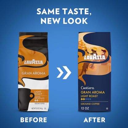 Lavazza Costiera Gran Aroma Ground Coffee – Elegant Housewarming Present for New Homeowners and Italian Coffee Enthusiasts