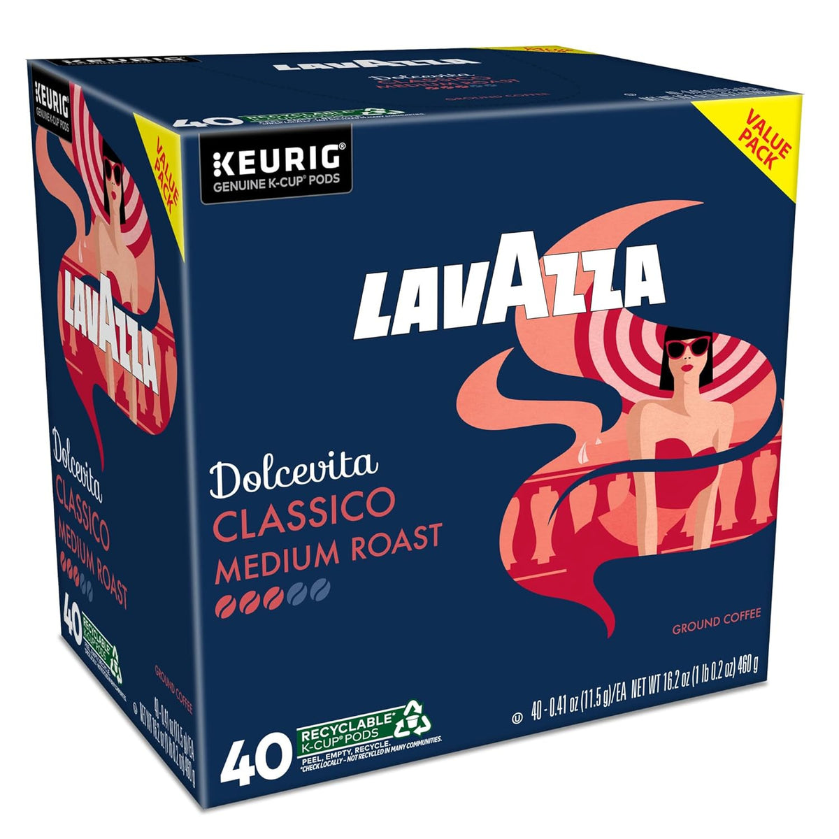 Lavazza Dolcevita Classico Single-Serve Pods – Calm Family Coffee Moment for Shabbat and Holiday Tables, 40-Count Box