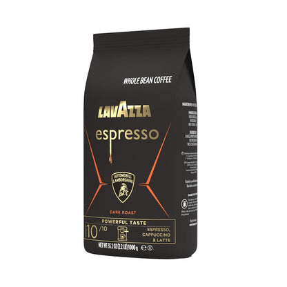 Lavazza Espresso Whole Bean for Automobili Lamborghini, Dark Roast 2.2 lb Bulk, Showpiece Italian Packaging for the Display-Worthy Kitchen Counter