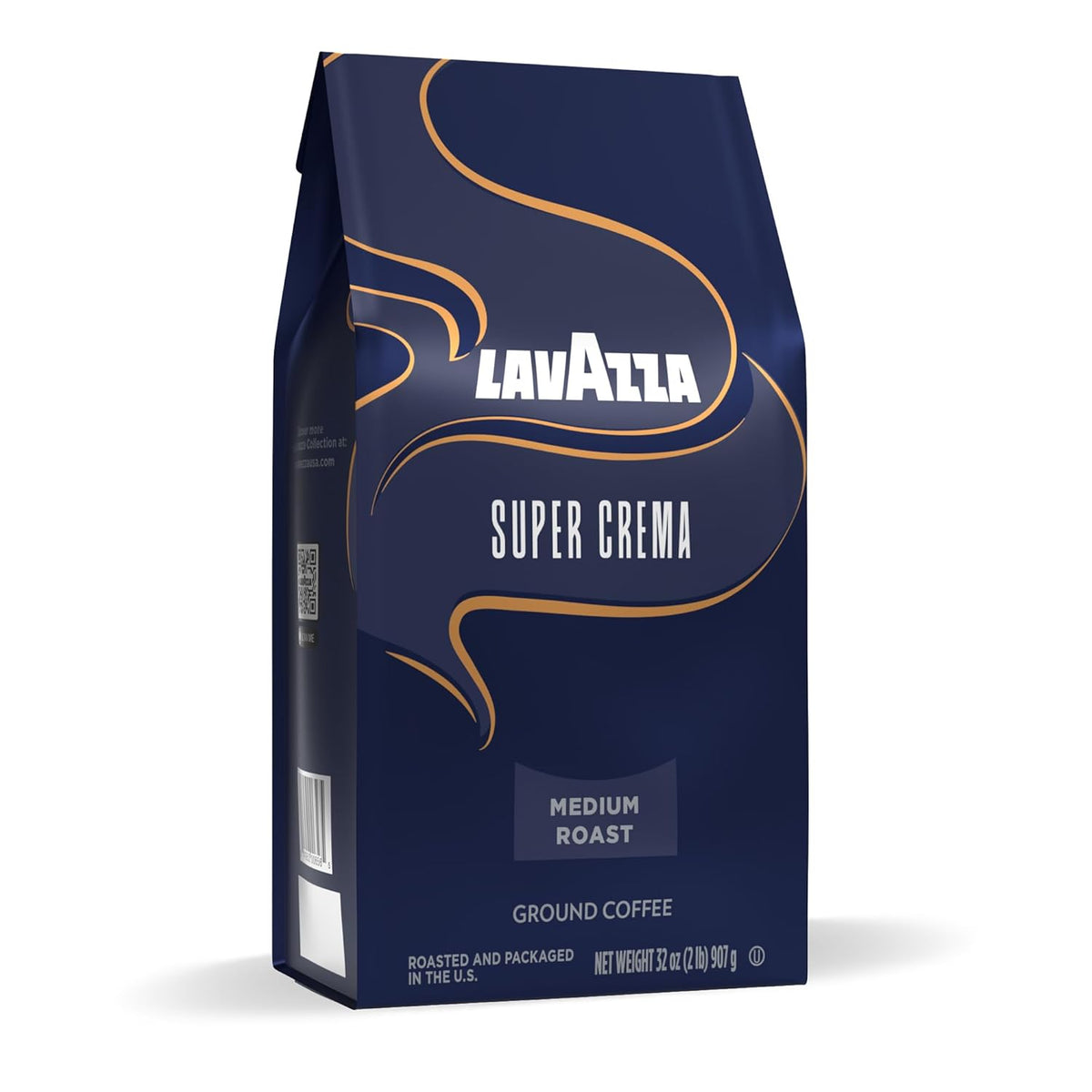 Lavazza Super Crema Ground Coffee, Medium Roast, Aromatic Wind-Down Coffee Break for Self-Care and Slow Weekends, 32 oz Bag for Moka Pot and Drip