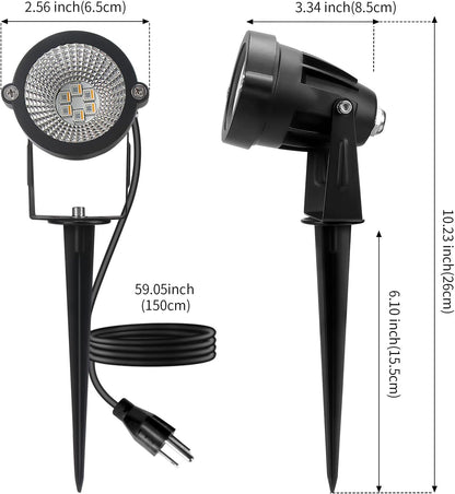 LumenGlow Color Changing LED Spot Light Birthday Gift for Mom and Her, 12W IP65 Landscape Accent Light 4 Pack with Warm White and Remote