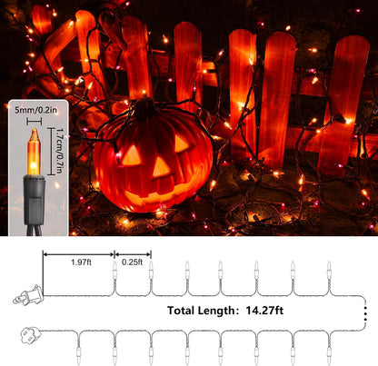 Lumifye Waterproof Halloween Lights – Orange & Purple Patio String Lights for Outdoor Dining, 25ft