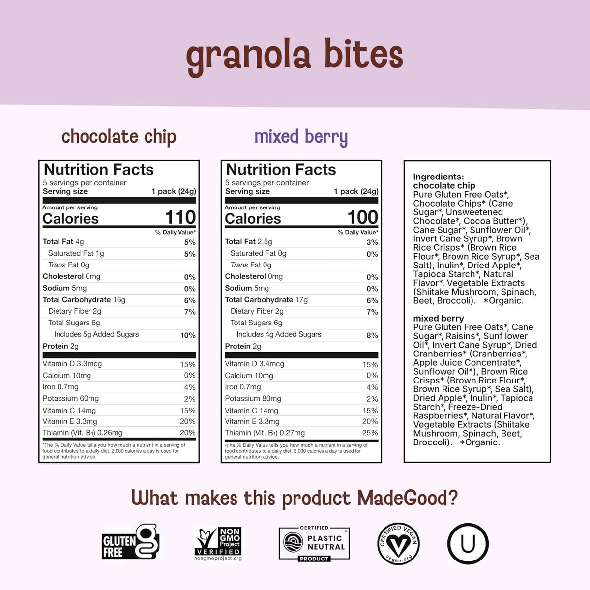 made in a dedicated bakery free of top allergens including nuts, gluten, and dairy