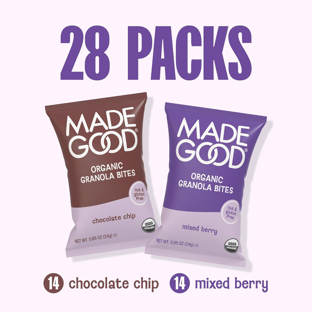 MadeGood Granola Bites Variety Pack – Office Desk Snacks for Focused Workdays