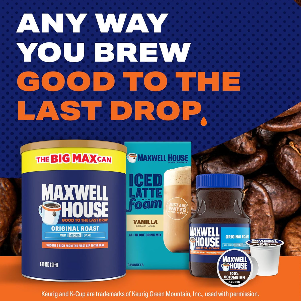 Maxwell House Original Roast Ground Coffee – Reception Pantry Coffee for Steady Morning Office Brewing