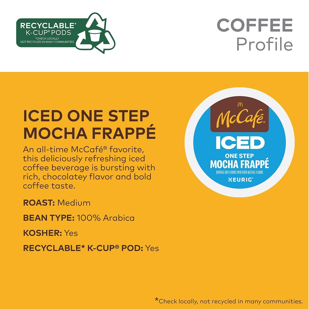 McCafe Iced Frappe K-Cups for Mother's Day Gifting, Café-Style Home Brewing, 20 Count