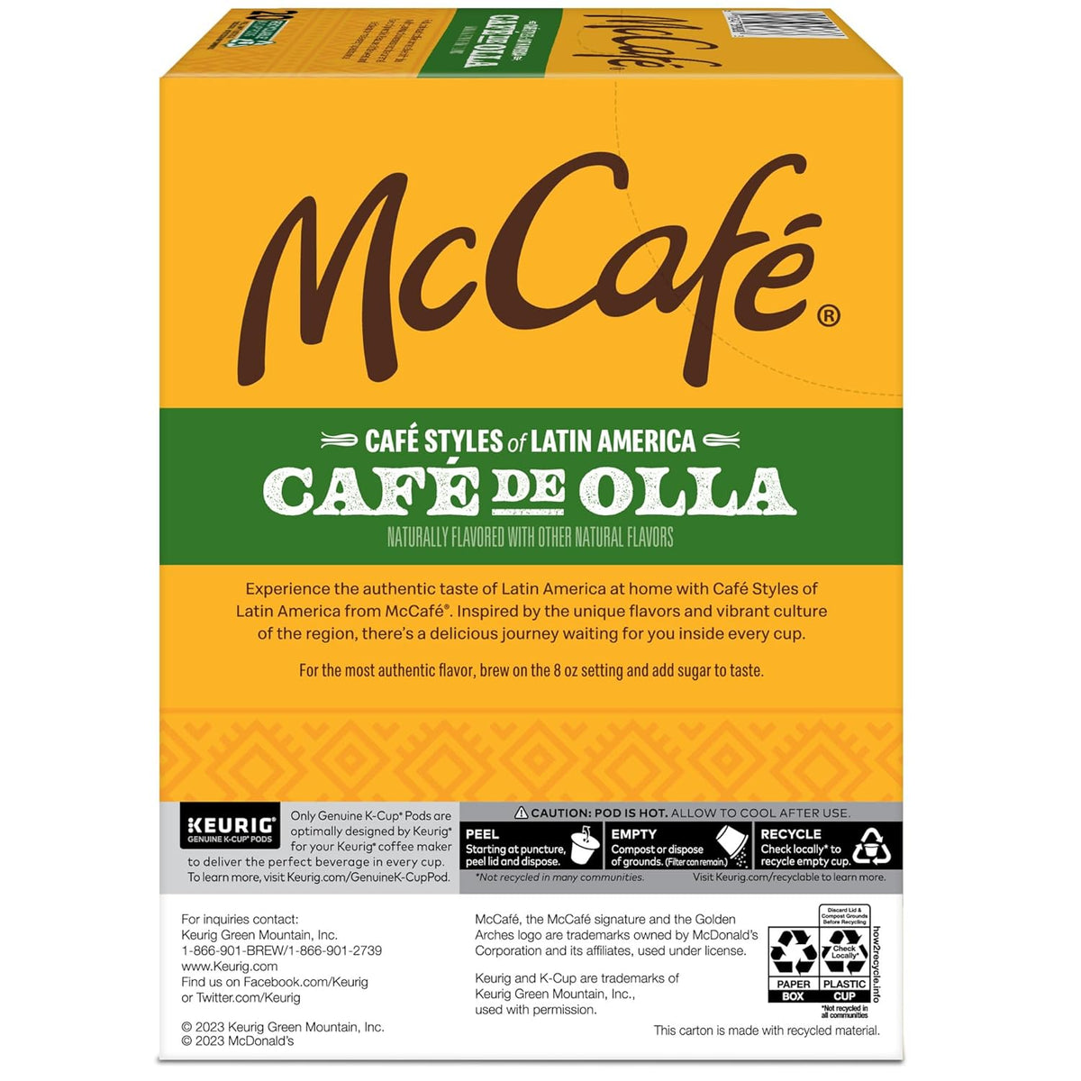 McCafe Latin America Cafe de Olla K-Cups – Small Office Break Room Pantry Staple, Dark Roast
