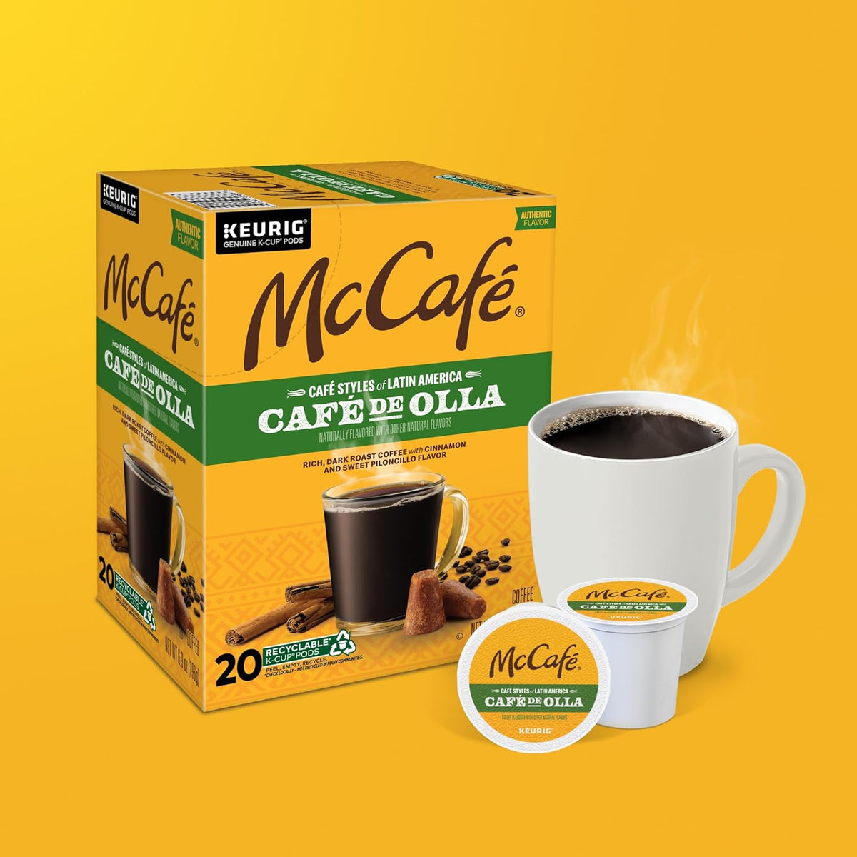 McCafe Latin America Cafe de Olla K-Cups – Small Office Break Room Pantry Staple, Dark Roast
